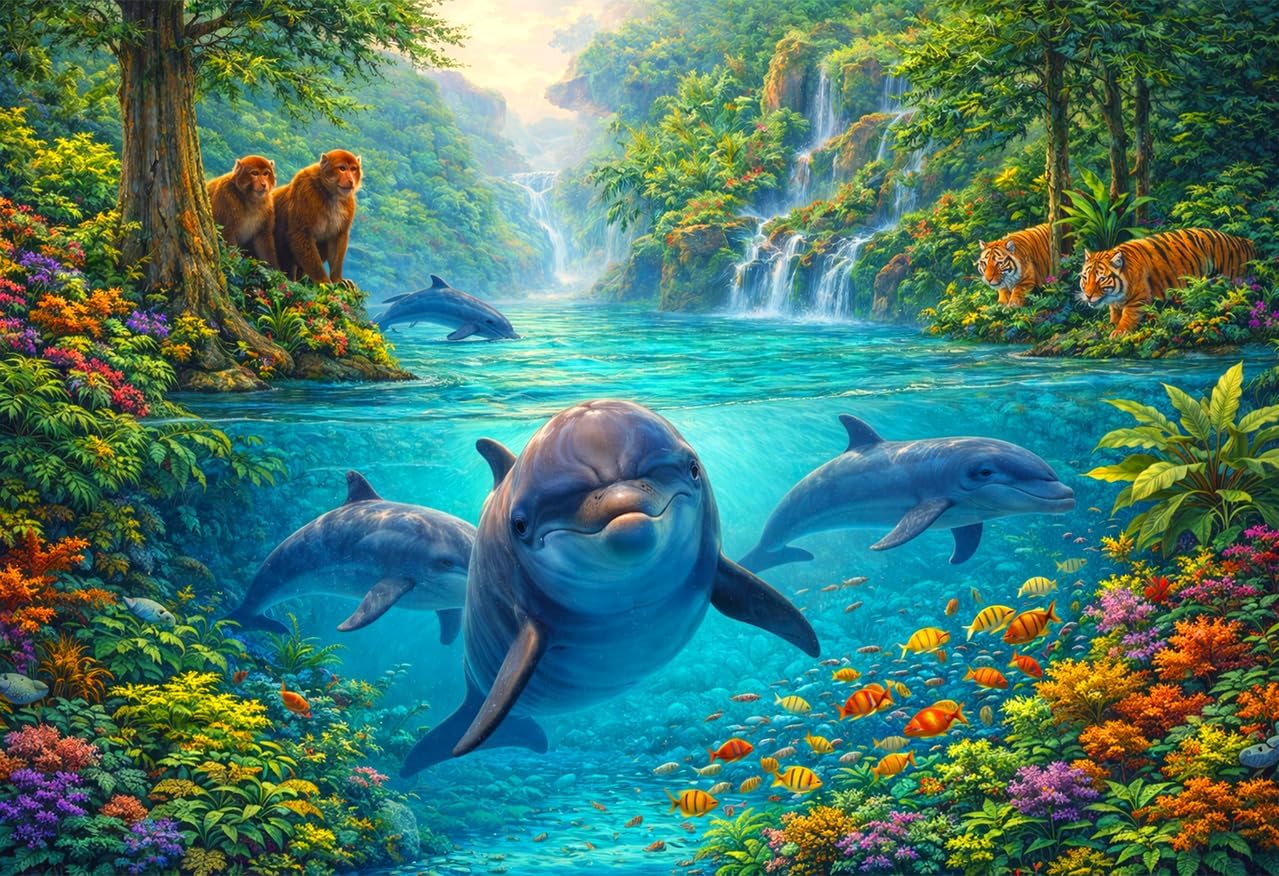 Jigsaw Puzzles for Adults 1000 Pieces - Blue Bird Still Life Challenging Puzzles with High Definition Artwork, Relaxing Family Game Night Gift