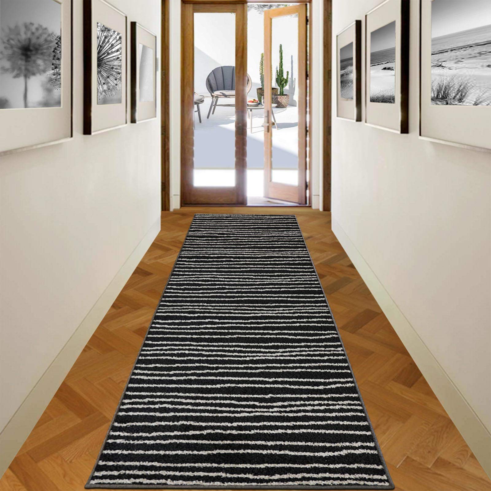 Tapis | Tapis de sol ou de couloir | Disponible en 3 designs et de nombreuses tailles | Poils doux à motifs | pour couloir, bureau ou salon | Tissé (133 x 250 cm, larache)