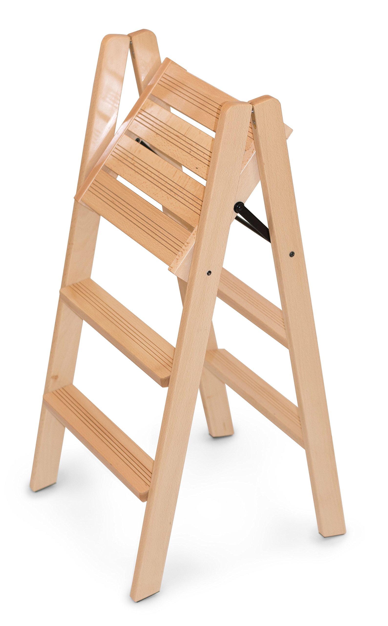 Arredamenti Italia Sgabello Dorotea, Legno - 3 gradini - Chiudibile - Finitura Ciliegio