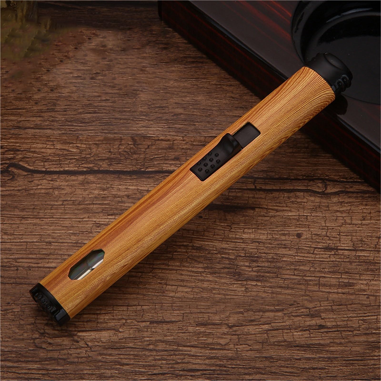 Encendedor de butano con llama ajustable potente y resistente al viento para camping y cocina