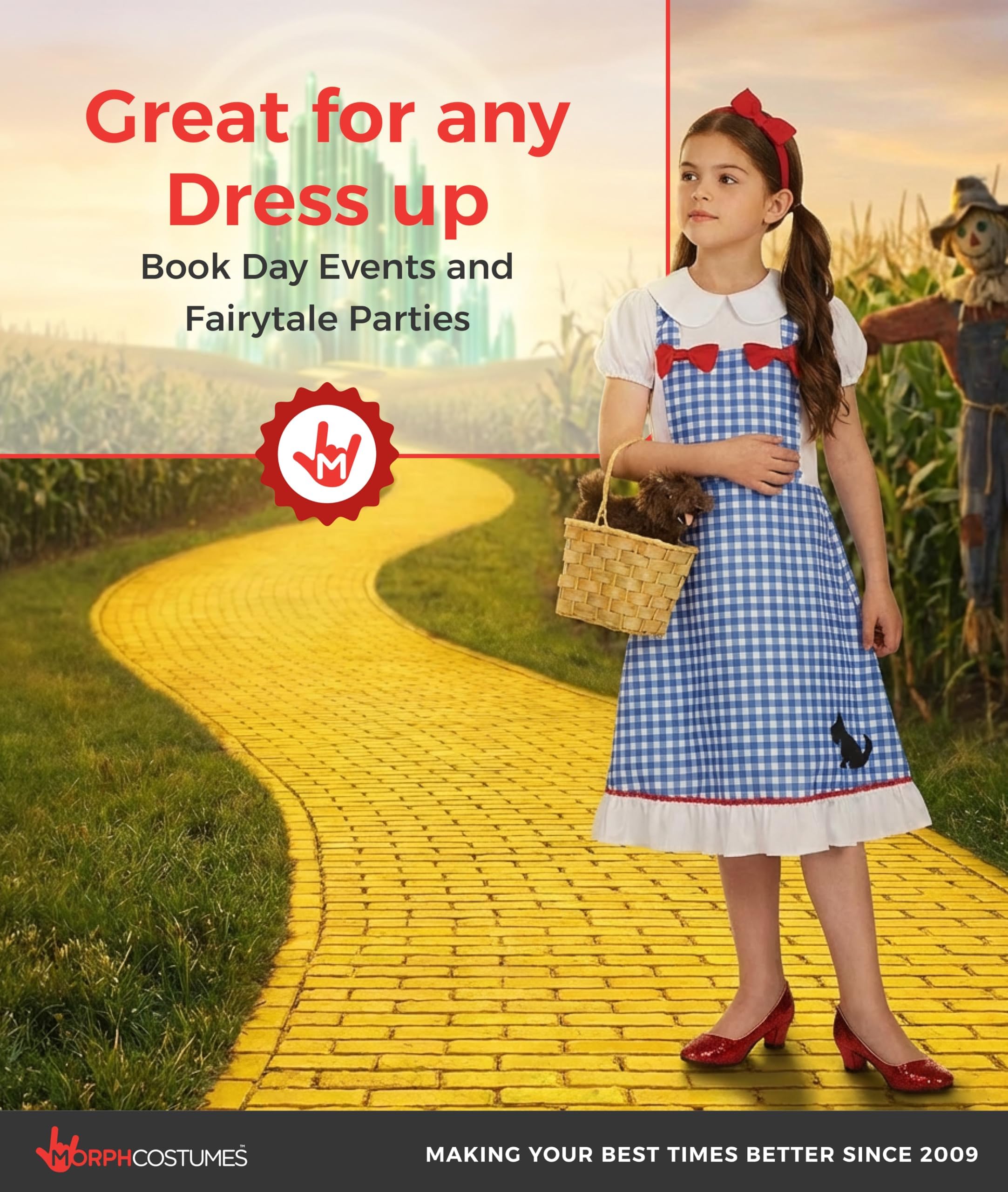 fun shack Dorothy Costume For Girls | Kids Dorothy Dress | Classic