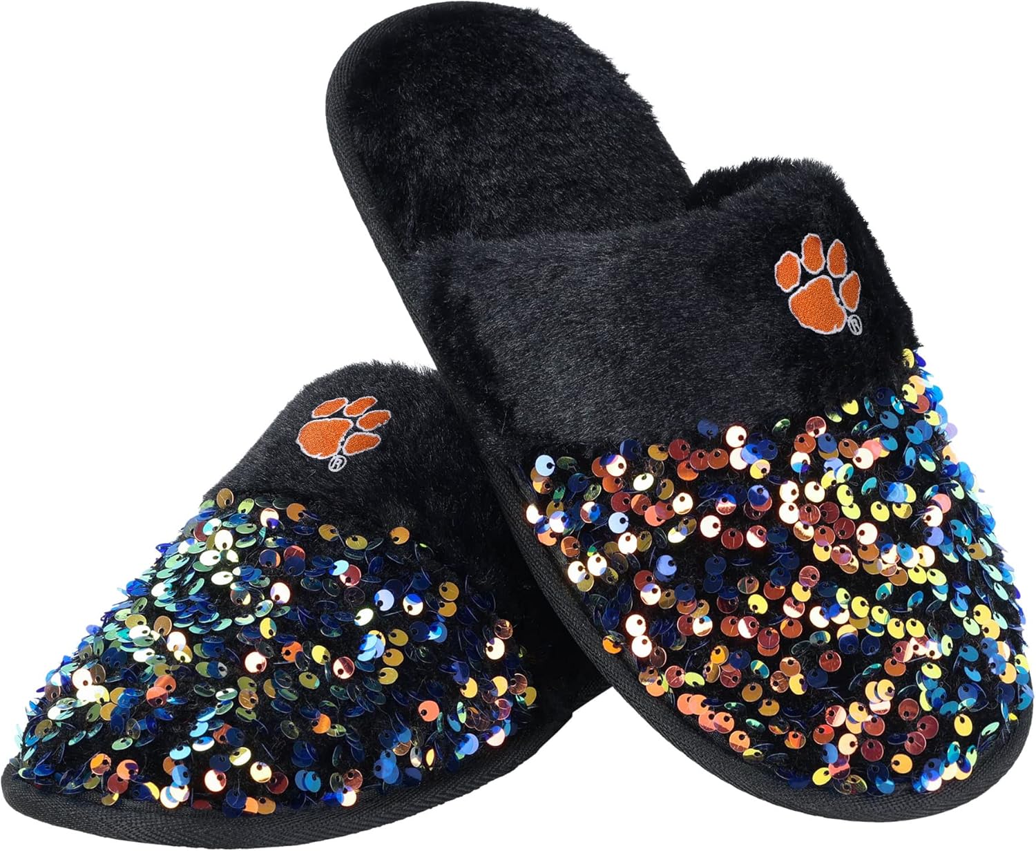FOCO Women's NCAA College Team Logo Ladies Sequin Fashion Slippers