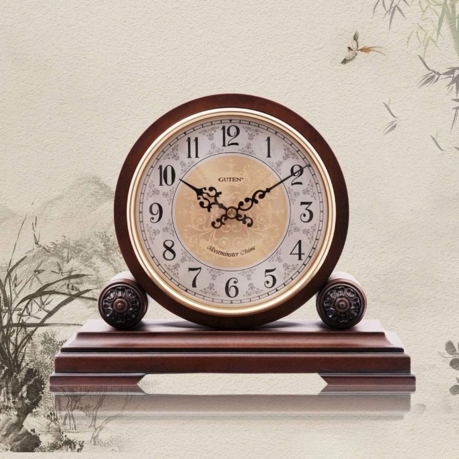 Pendule De Cheminée - Horloge Et Parure De Cheminée - Empire - Bronze Doré - 1850-1900