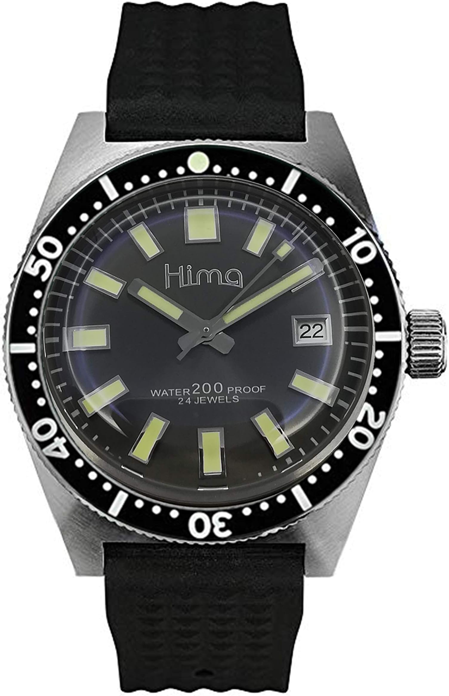 Sharkey Men's Automatic Stainless Steel Diving Watch 62mas Fully lumed Bezel Mineral Glass