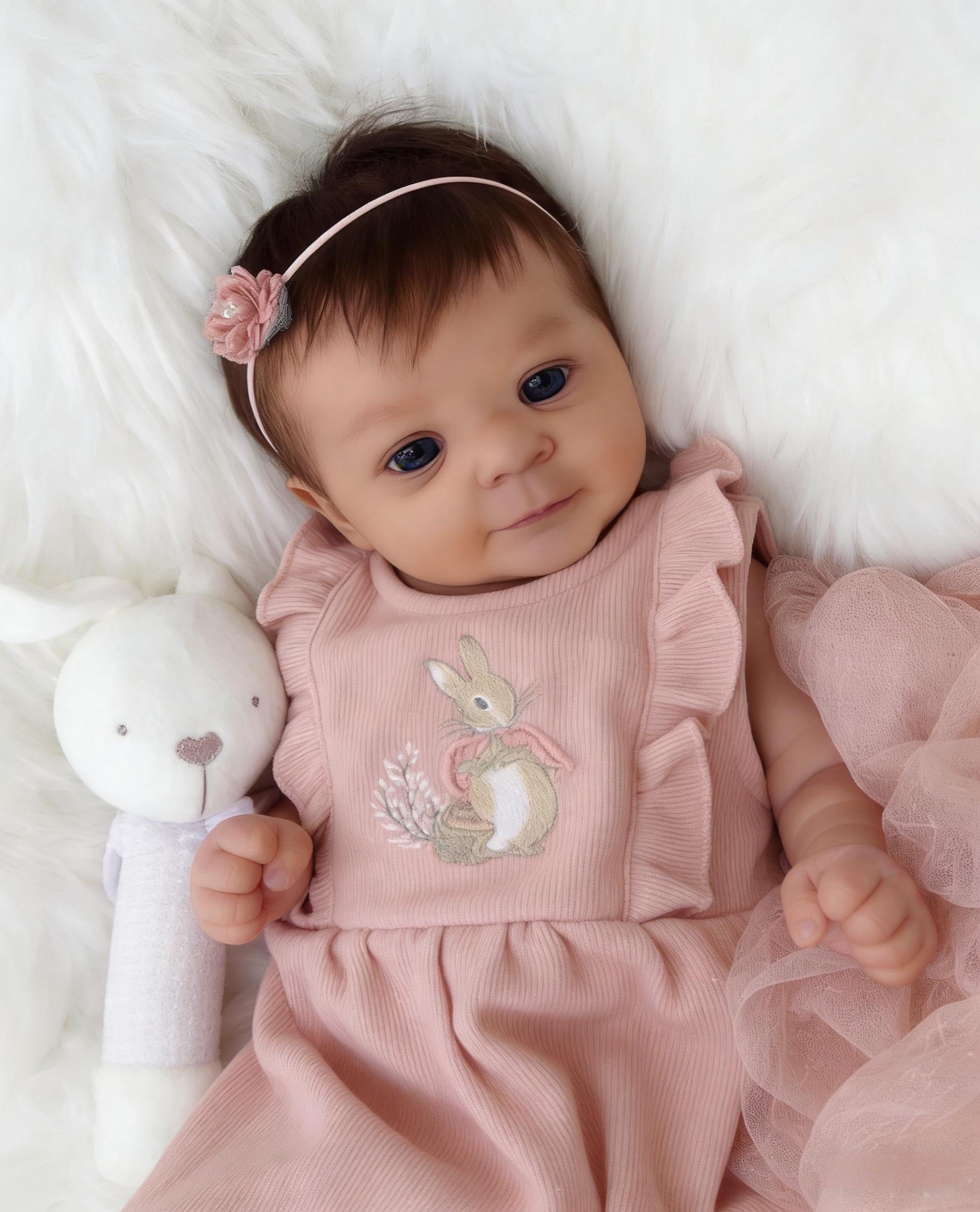 RXDOLL Realistyczne ręcznie robione lalki Reborn 45 cm, miękka tkanina winylowa, obciążona realistyczna lalka niemowlęca, która wygląda jak prawdziwe życie, lalka noworodka, zabawka, prezent