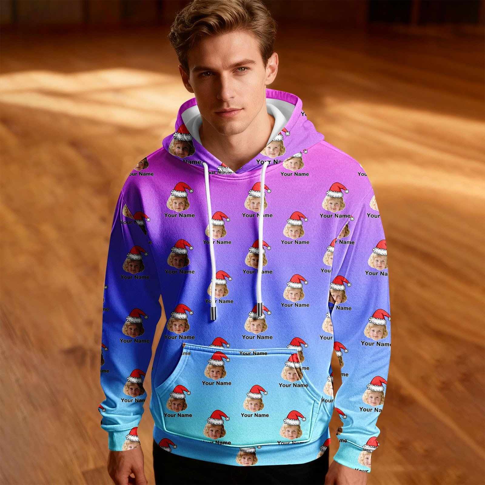 Sudadera Original Hombre Negra con Capucha Personalizada, Diseño Divertido De Navidad Chaquetones Invierno (Light Violet, S) Ropa Gimnasio Mangas para El Sol Top Deportivo Verano