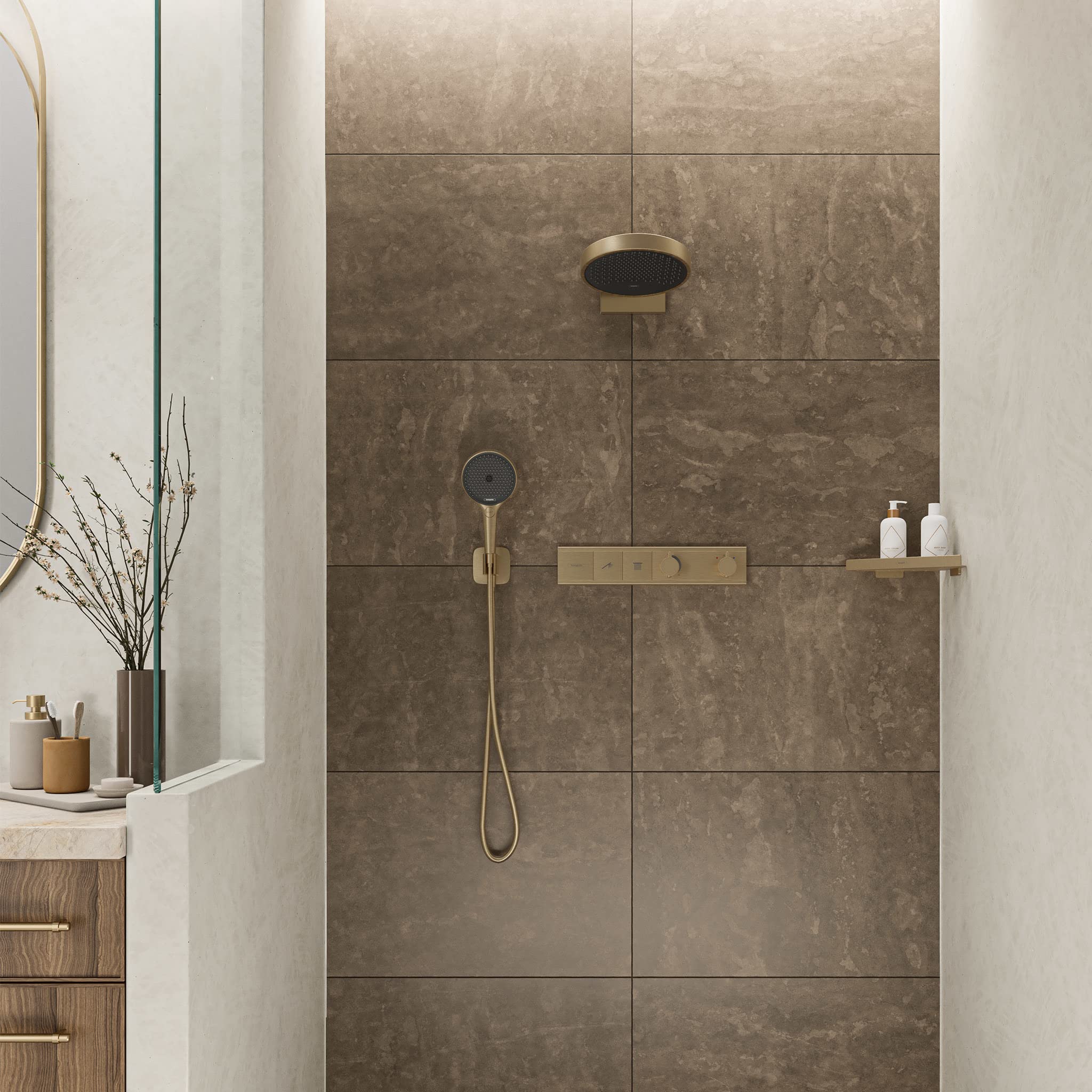 hansgrohe FixFit Q Przyłącze węża z uchwytem prysznicowym, Brąz Szczotkowany, 26887140