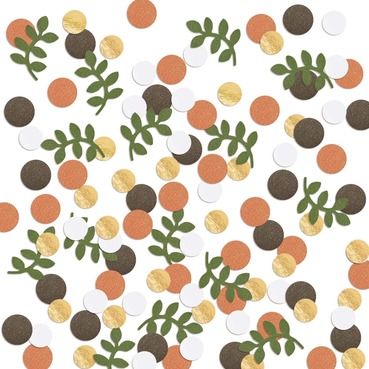 Greenery Gold Eucalyptus Coffee Dots Confeti Baby Shower Verde Oro Pascua Scatter Mesa Decoración Naturaleza Fiesta Novia Fiesta Fiesta Boda Aula Guardería Suministros 210 Piezas