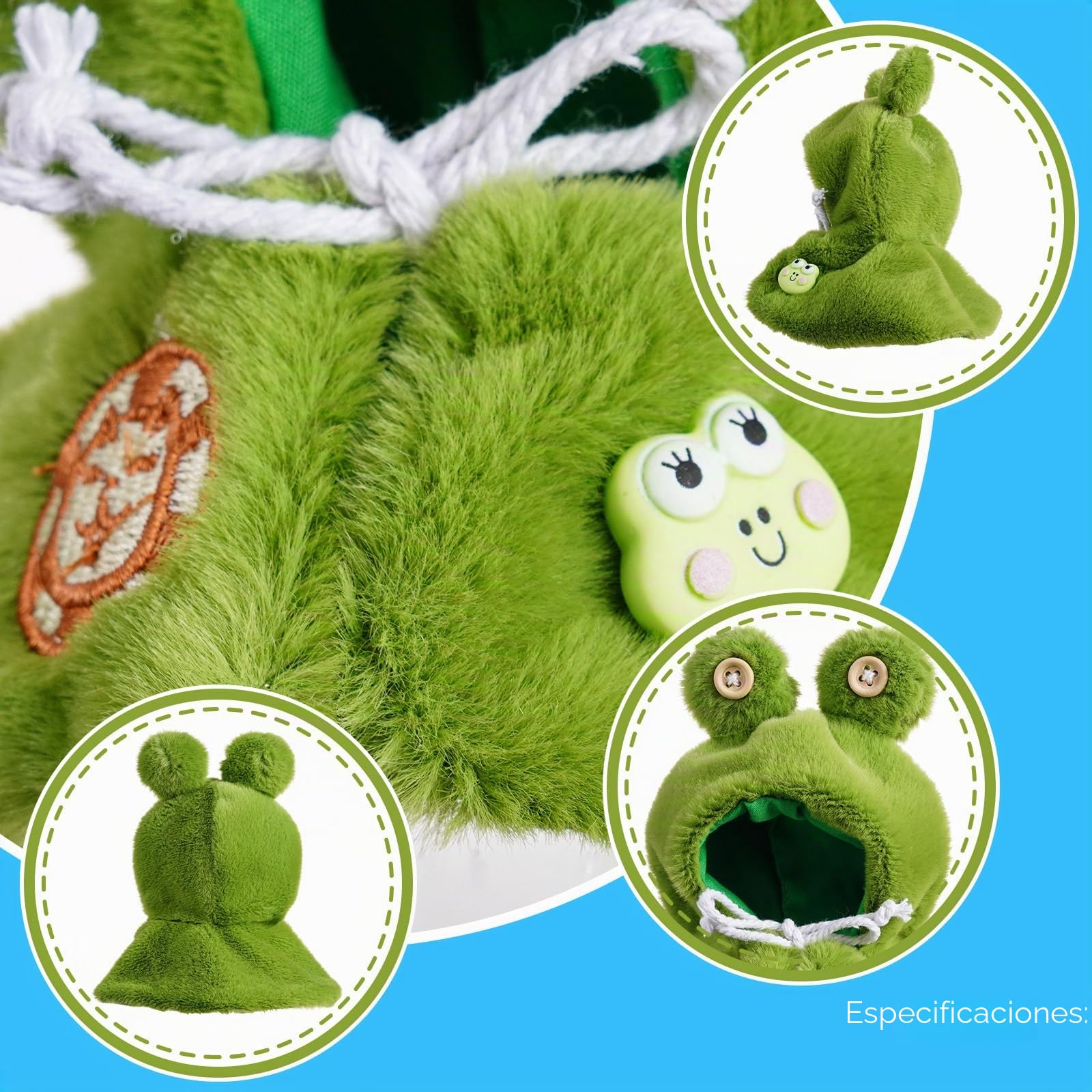 Conjunto de capa y sudadera con capucha para Eilik – 4 piezas peludas en cuatro colores y 4 capas para mascotas en cuatro estilos