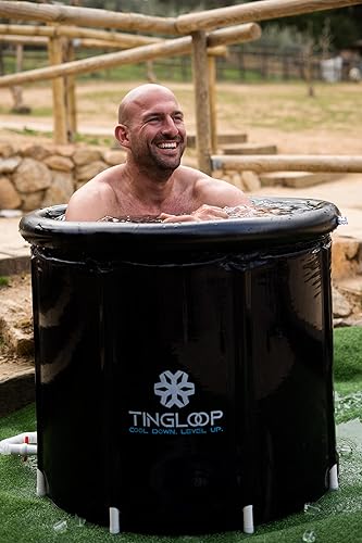 Miniatura 6 de Bañera de hielo para atletas con termómetro y cubierta bañera fría de 100 galones para recuperación, piscina de baño de hielo portátil de múltiples