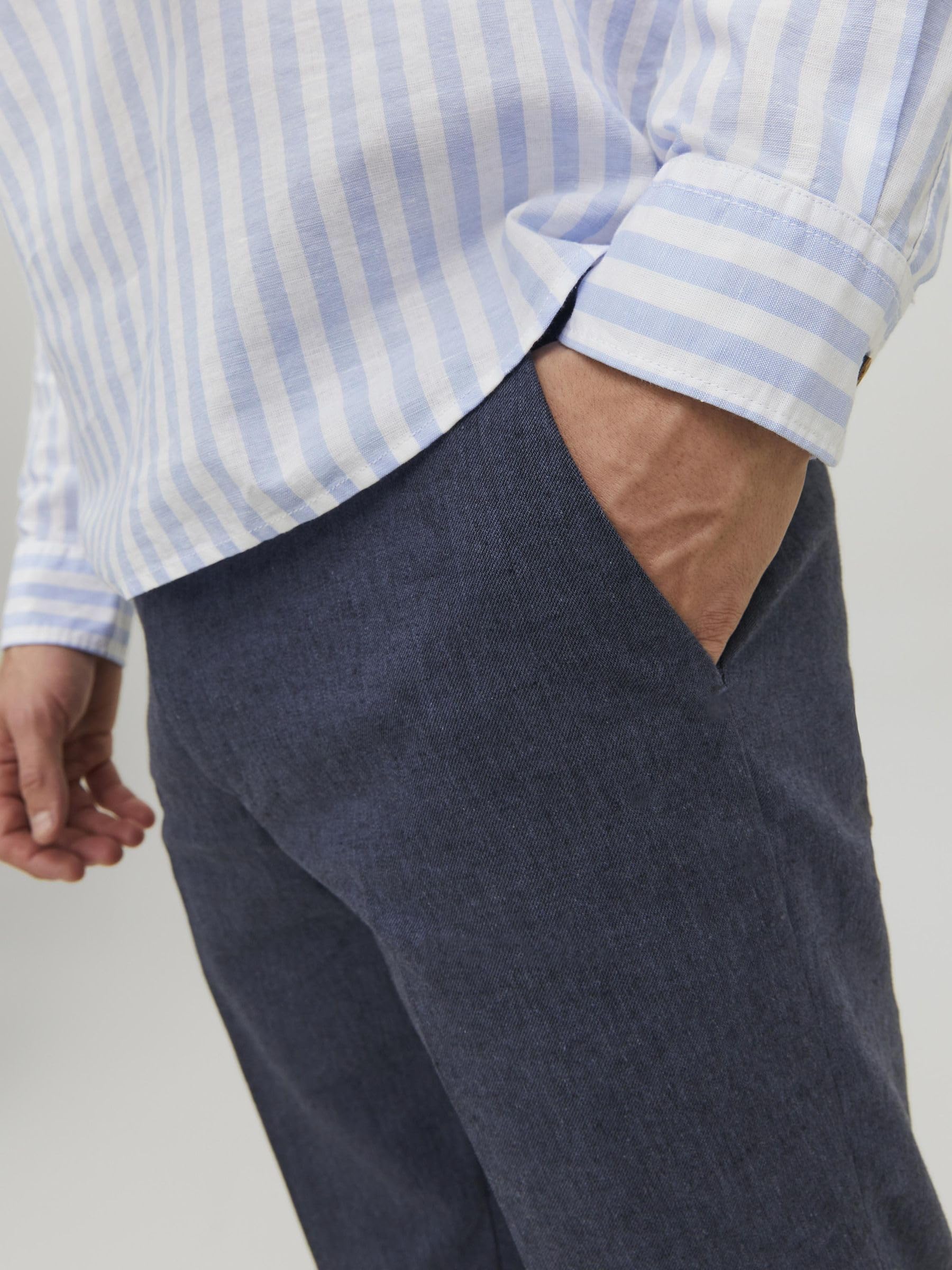 JACK & JONES Jprriviera Linen Trouser Slim Fit Sn - Garnitur — spodnie Mężczyźni