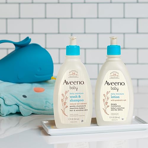 Miniatura 5 de Aveeno Baby Juego de regalo de cuidado diario con extracto de avena natural y avena contiene loción corporal hidratante diaria y suave lavado y
