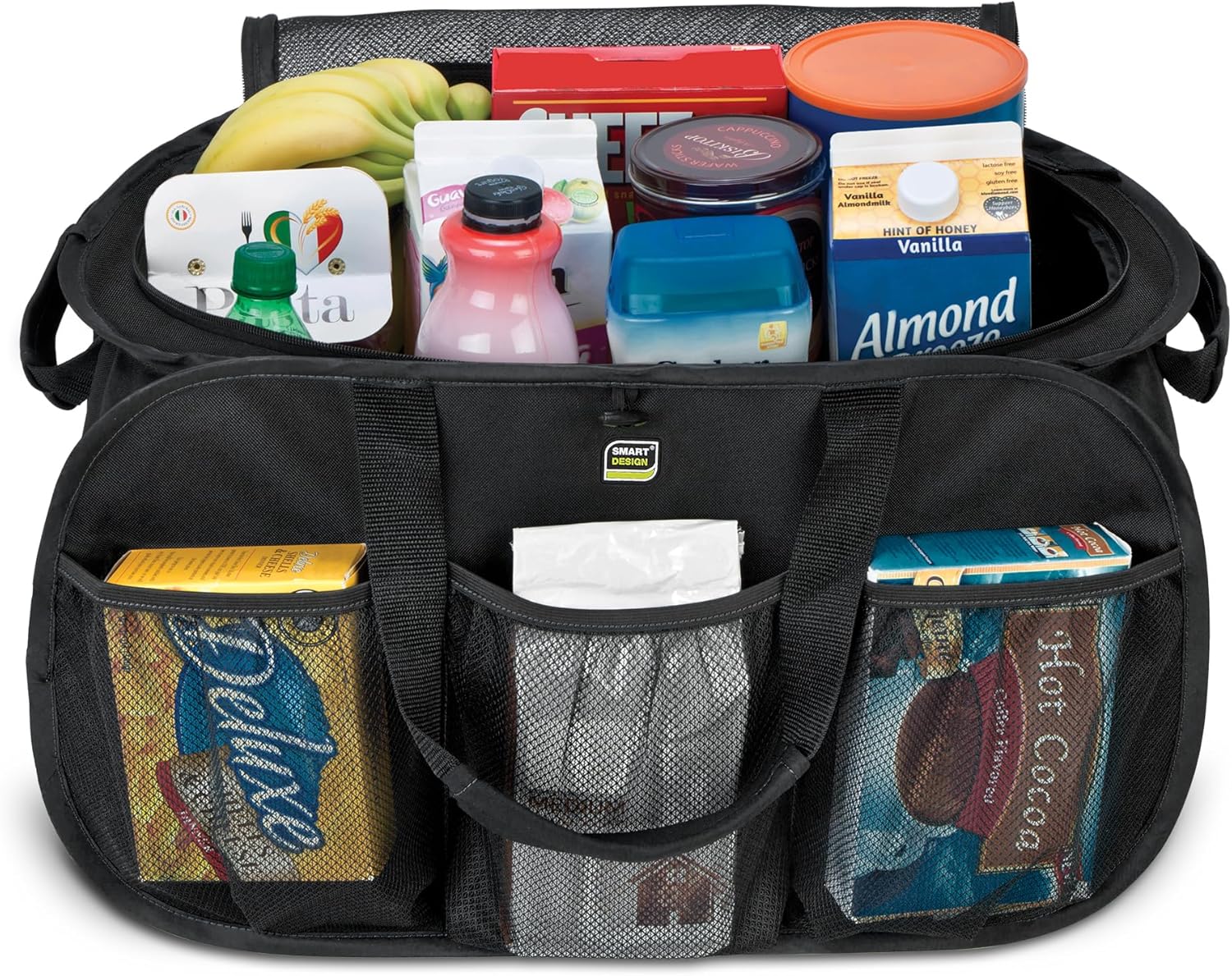 Smart Design Pop Up Trunk Organizer w/Easy Carry Handles, Side Pockets, & Zipper Top - 23 Inch - Durable Fabric Collapsible Design - Home Organization (Holds 50 lbs.) - Corvette
