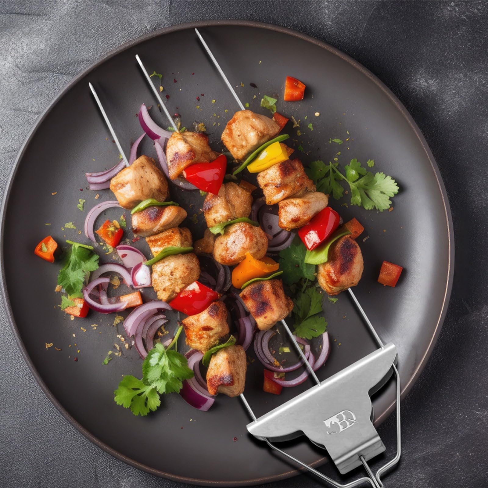 Hochwertiges 3-Zinken Grillgabel Set, Grillausrüstung aus rostfreiem Stahl in Lebensmittelqualität für sicheres und Robustes Kochen Freien, dauerhaftes Grillzubehör