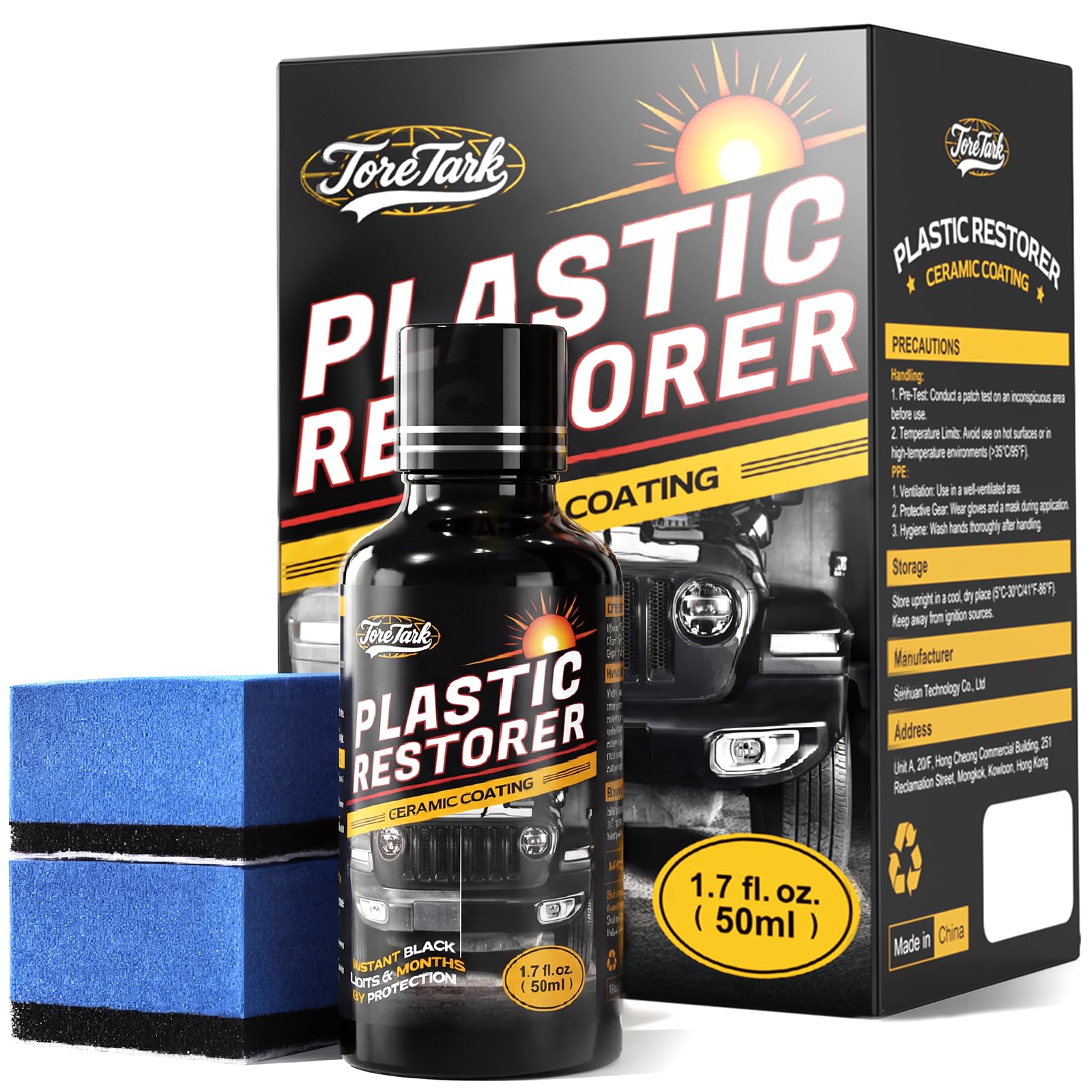 toretark Plastic Trim Restorer for Car, Restore Your Automotive Exterior Protect Paint, Vinyl, Rubber and Black Plastic Helps Hide Scratches Safe for Cars, Trucks, Motorcycles 50ML-image-19