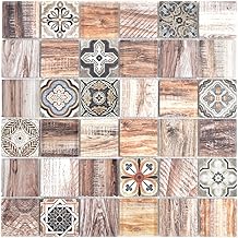 Azulejos de mosaico cuadrados, mezcla de cristales, color marrón, para pared o cocina