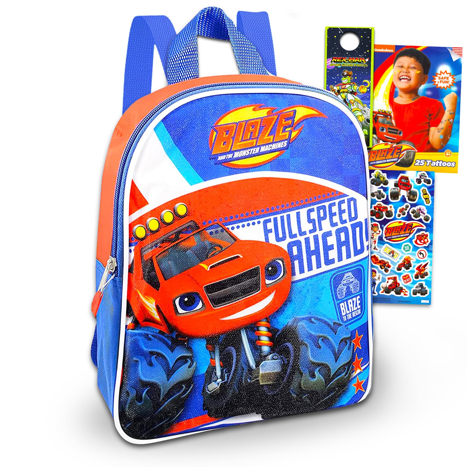Nick Shop Blaze And The Monster Machines Mini Backpack ~ 3 Pc Bundle With 11 Blaze School Bag Preschool monster truck mini backpack monster truck backpack toddler boys