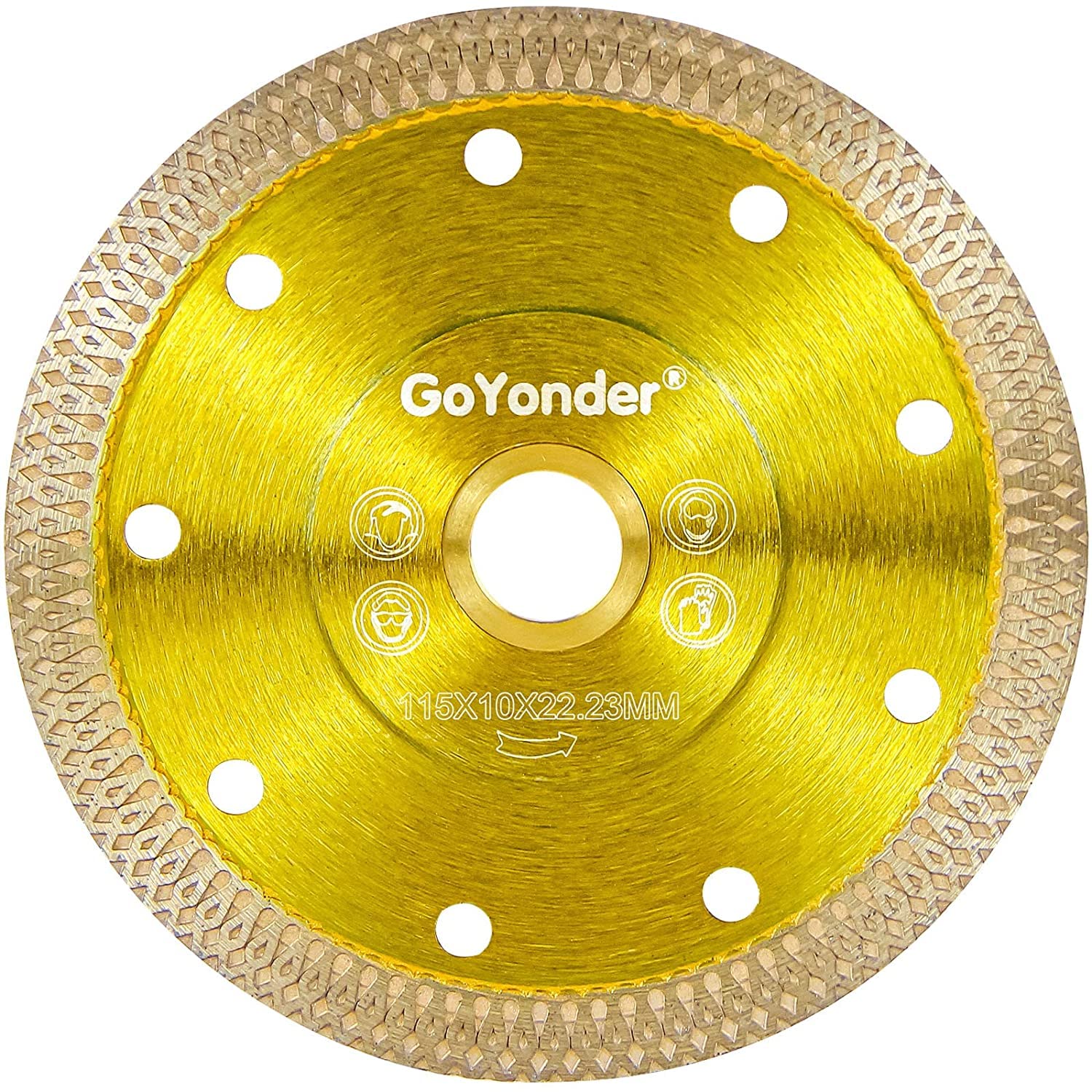 GoYonder Super Thin Diamond Ceramic Saw Blade Porcelain Cutting Blade for Cutting Ceramic Or Porcelain Tile (4.5"(115mm)-Golden)