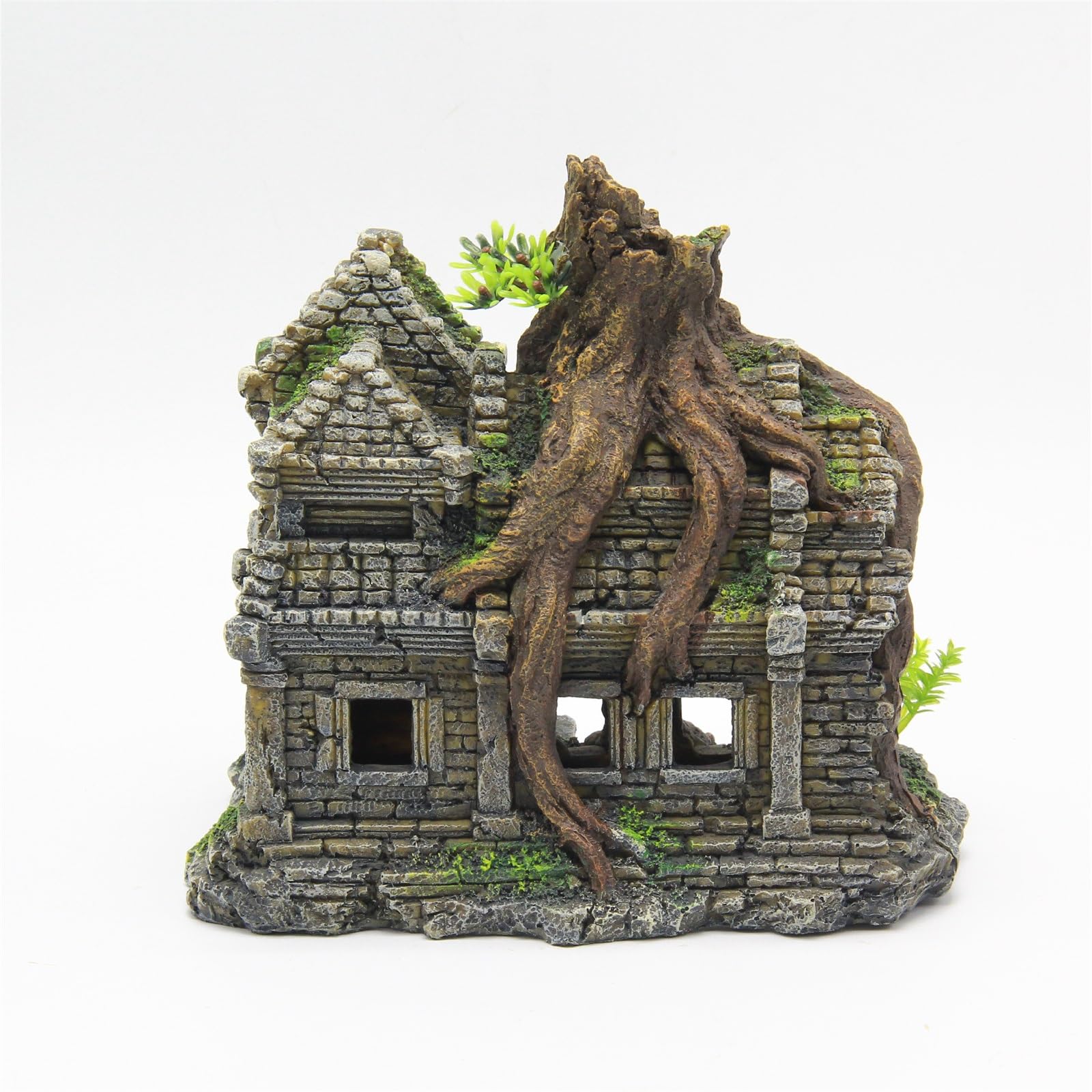 Decorazione Dell'acquario Creativo Acquario Arbusto Castello Pesce Gamberetti Nascondiglio Foro Ornamento Artigianale in Resina Naturale Accessori Dell'acquario