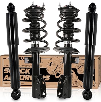 KUIPERAUTO Front + Rear Complete Struts Assembly 172518 349125 Compatible for 2009-2012 Chevy Traverse / 2007-2012 GMC Acadia / 2008-2012 Buick Enclave Replacement Coil Spring Shock Absorber 4PCS
