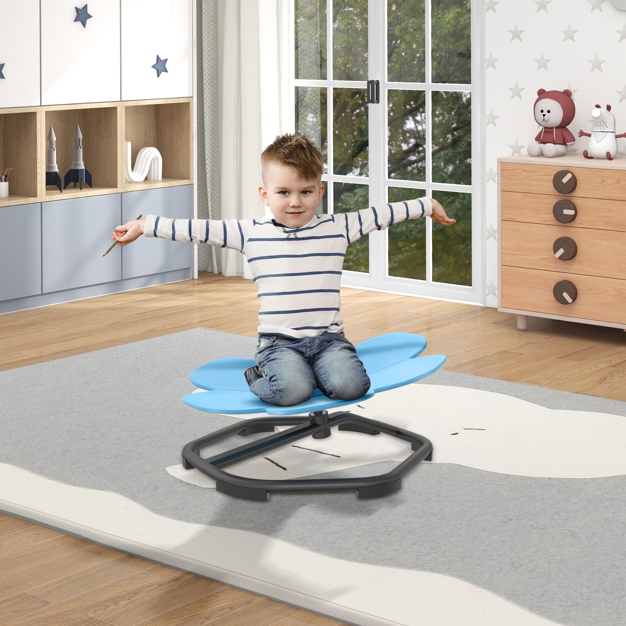 NAIZY Sedia girevole per bambini, per autismo sensoriale, per allenamento, bilanciamento e coordinazione dell'equilibrio, per bambini dai 3 ai 9 anni in su