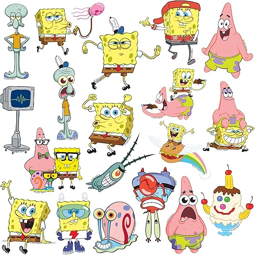 Miniatura 3 de Bob Esponja Bob Esponja - Paquete variado de calcomanías de vinilo grandes de lujo  Laptop, botella de agua, álbum de recortes, tableta, monopatín,