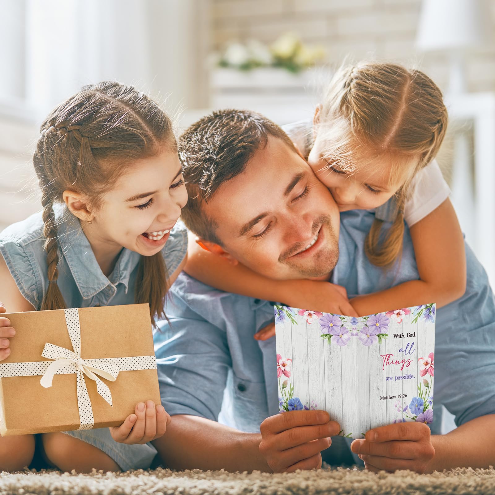 Sayglossy Juego de 120 tarjetas de felicitación con versículos de la Biblia, tarjetas religiosas a granel con sobres, calcomanías bendecidas, tarjetas de versículo de la Biblia, tarjetas de