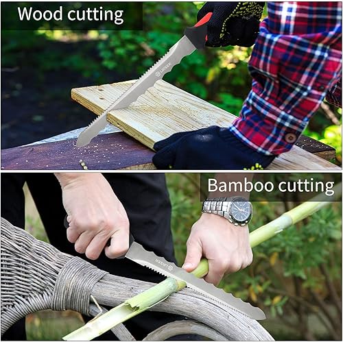Miniatura 5 de PDTXCLS Aeiniweraabbcc Linsen-outdoors Cuchillo de jardín de acero inoxidable con hoja de 11 pulgadas, cortador de césped de doble cara, cuchillo de