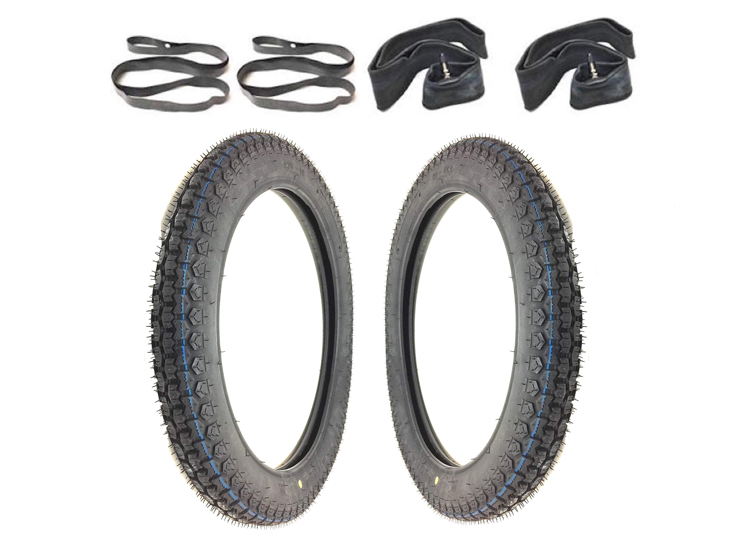 2X K254 Reifen 2,75x17 Zoll Set mit Schläuchen und Felgenbändern passend für Zündapp KS CS C GTS, Kreidler Florett LF LH RS RM RMC TM, Hercules MK K KX