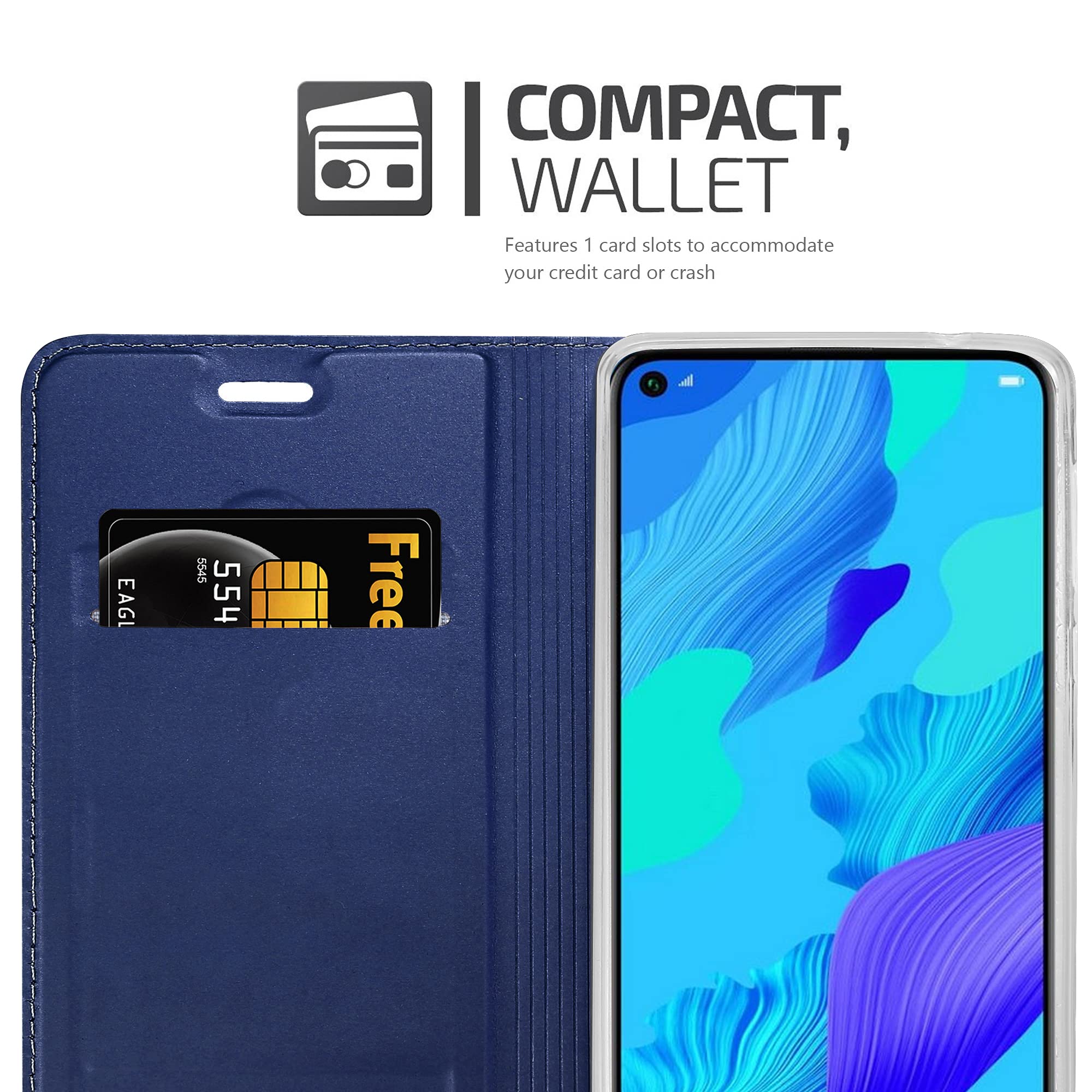 Cadorabo Custodia Libro Portafoglio Per Huawei Nova 5T / Honor 20 / 20s - Classy Argento, Con Vani Carte, Chiusura Magnetica E Funzione Stand
