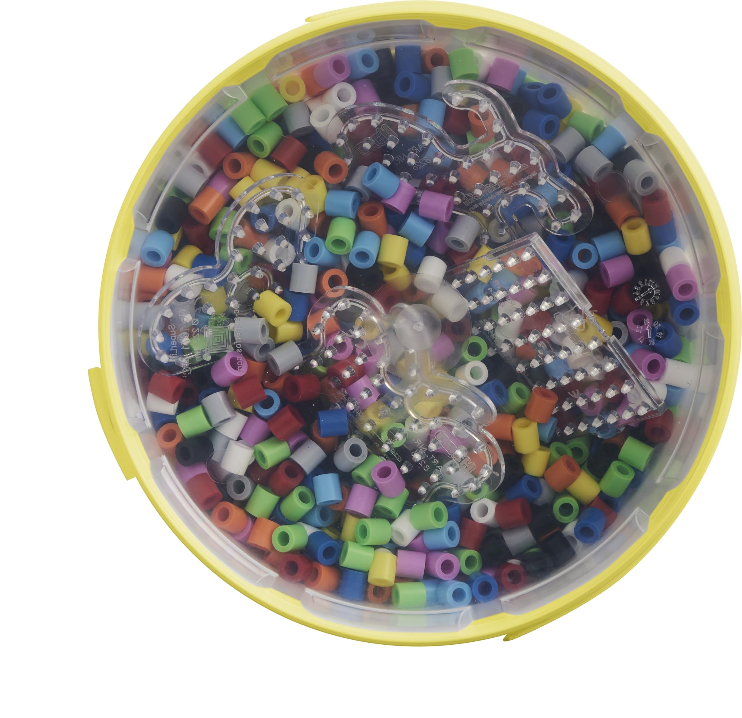 Hama Perlen 8806 Bügelperlen im Eimer mit ca. 3.000 Maxi-Perlen, vier kleinen Stiftplatten, Motivvorlagen, Bügelpapier, für Kinder ab 3 Jahren