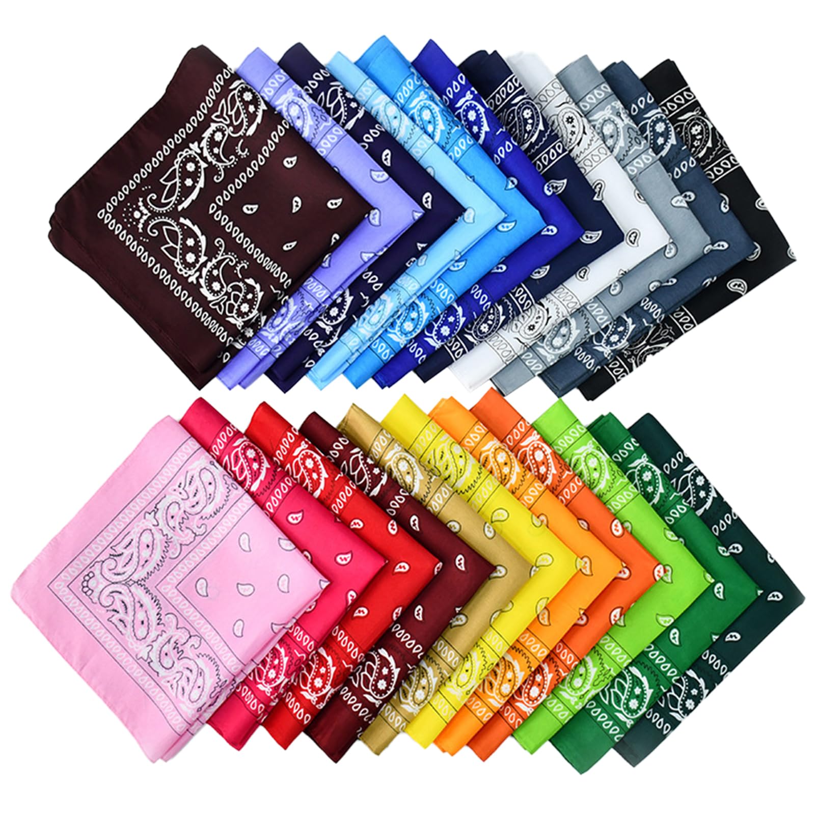 Bandana Scarf 22Pcs Mix Colour Multifunction Head Scarves Unisex Neck Scarves Large Handkerchiefs Assorted Colour Square Bandanas for Men and Women/Ladies 55 x 55cm — view 8