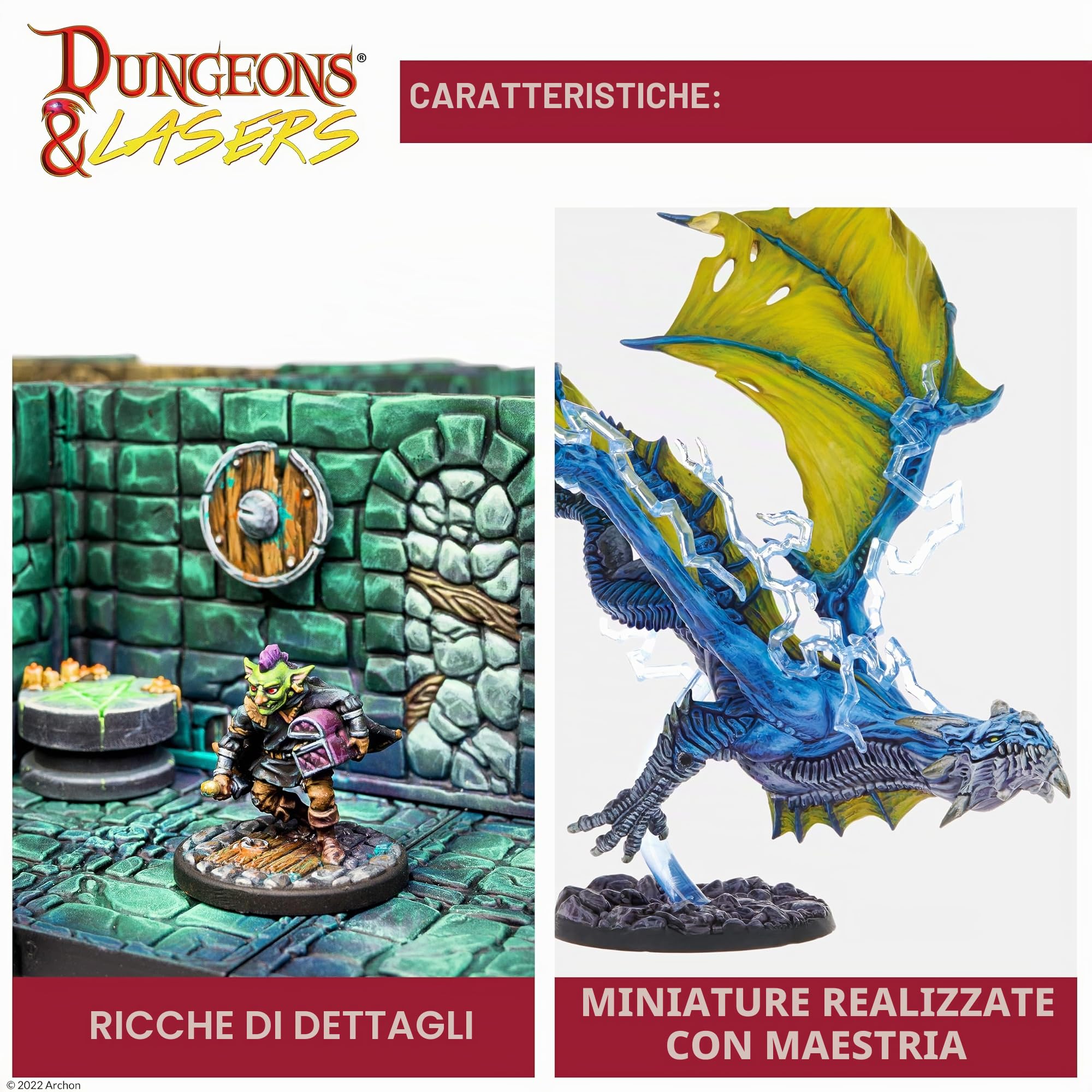 Dungeons & Lasers Set di terreno preverniciato per giochi di ruolo DND e da tavolo, compatibile con miniature in scala da 28 mm-32 mm, design modulare per un montaggio rapido (miniere abbandonate)