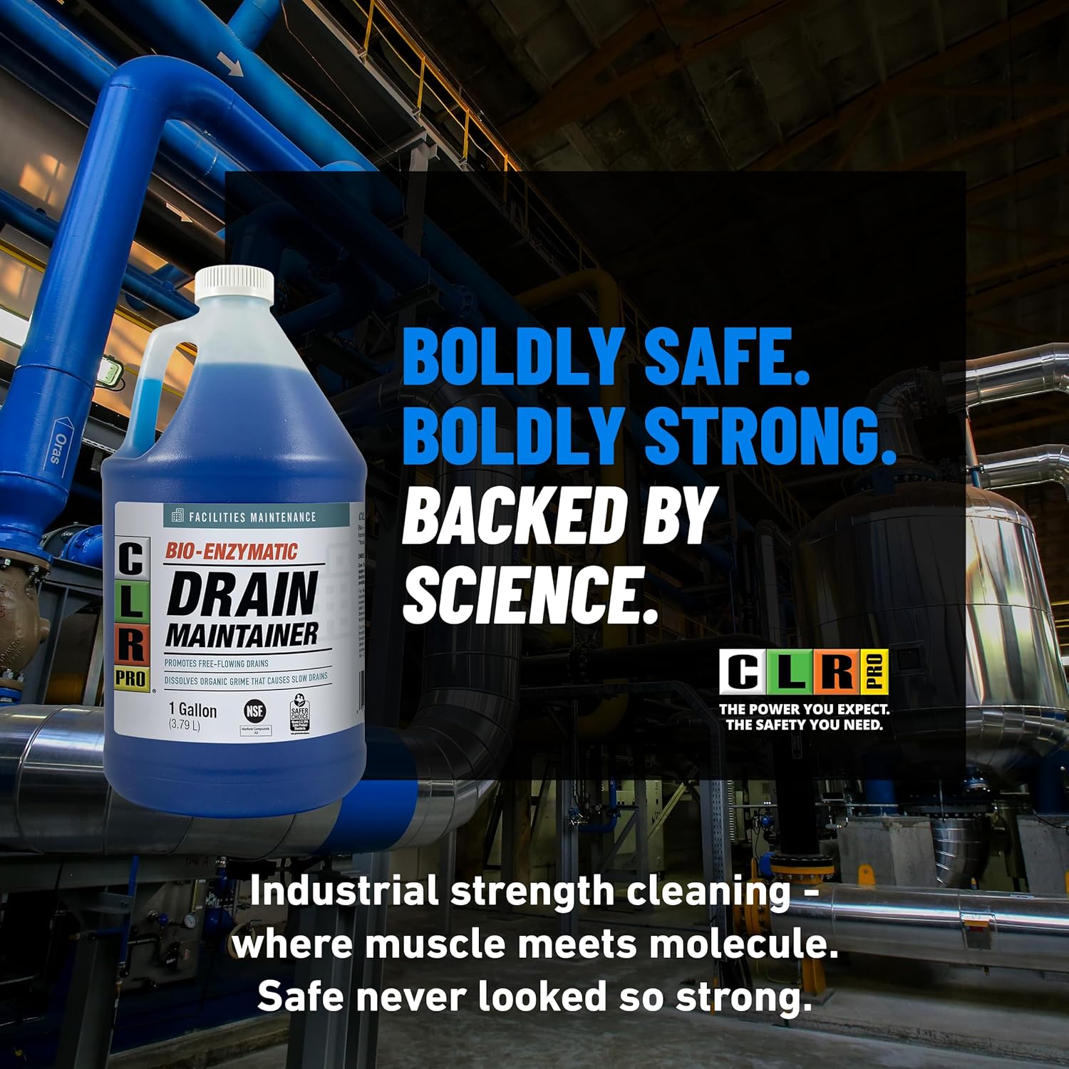 CLR PRO Commercial Drain Maintainer and Grease Trap Treatment, Preventative Maintenance Bio Enzyme Formula, Reduces Odor and Breaks Down Grease, 1 Gallon Bottle