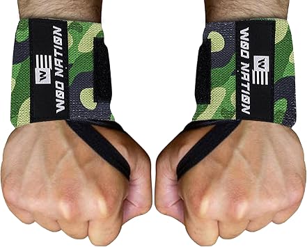 WOD Nation Wrist Wraps for Weightlifting & Strength Training Professional Gym Straps w/Thumb Loop for Men & Women