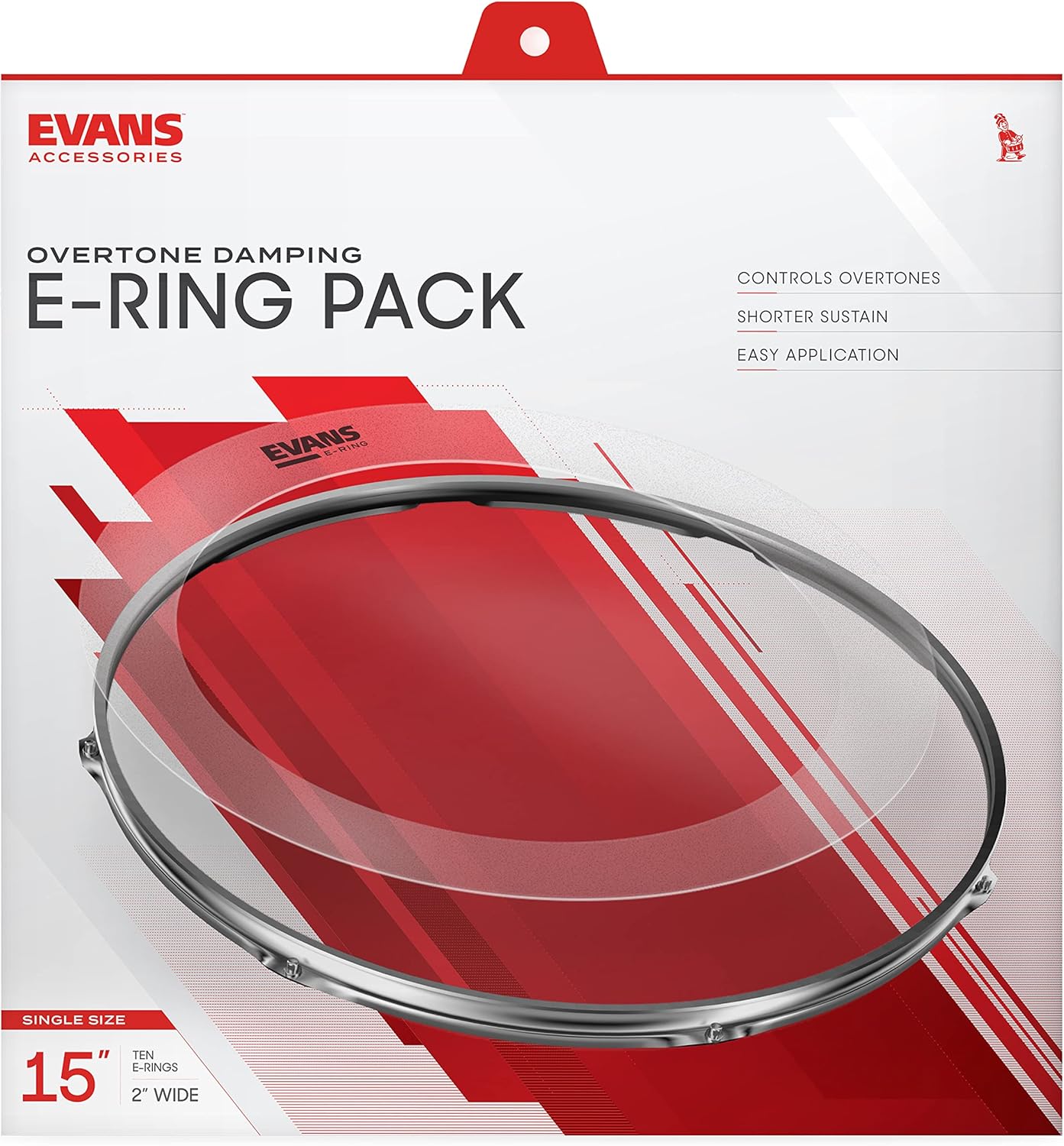 Evans 2 Inch E-Ring 10 Pack, 15 Inch