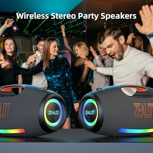 Miniatura 6 de ZEALOT Altavoz Bluetooth grande de 250 W, altavoz portátil con subwoofer, altavoz inalámbrico para fiesta, Boombox de graves masivos, sonido de alta