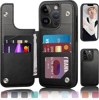 DJDUCK Designed for iPhone 13 Pro Max Case Wallet with Card Holder, [Magnetic Clasp Cover] [RFID Blocking Leather Protection] Shockproof Women Men Cases 6.7 Inch for Apple 13 Pro Max Black