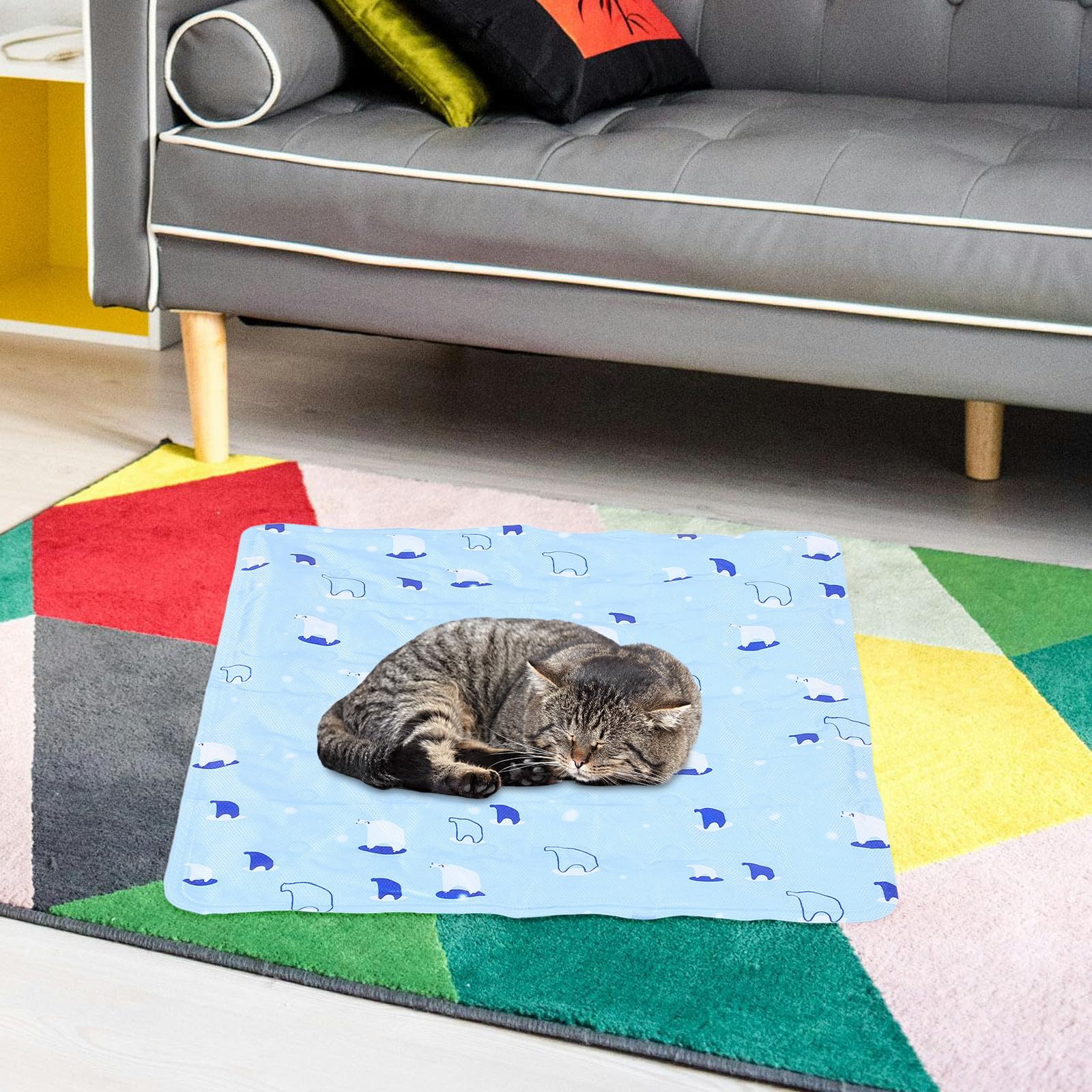 POPETPOP Kühlgelmatte für Haustiere aus PVC und Eiskristall Komfortabel und Kühlend für Hunde und Katzen im Sommer Leicht zu Reinigen und Drinnen Verwendbar