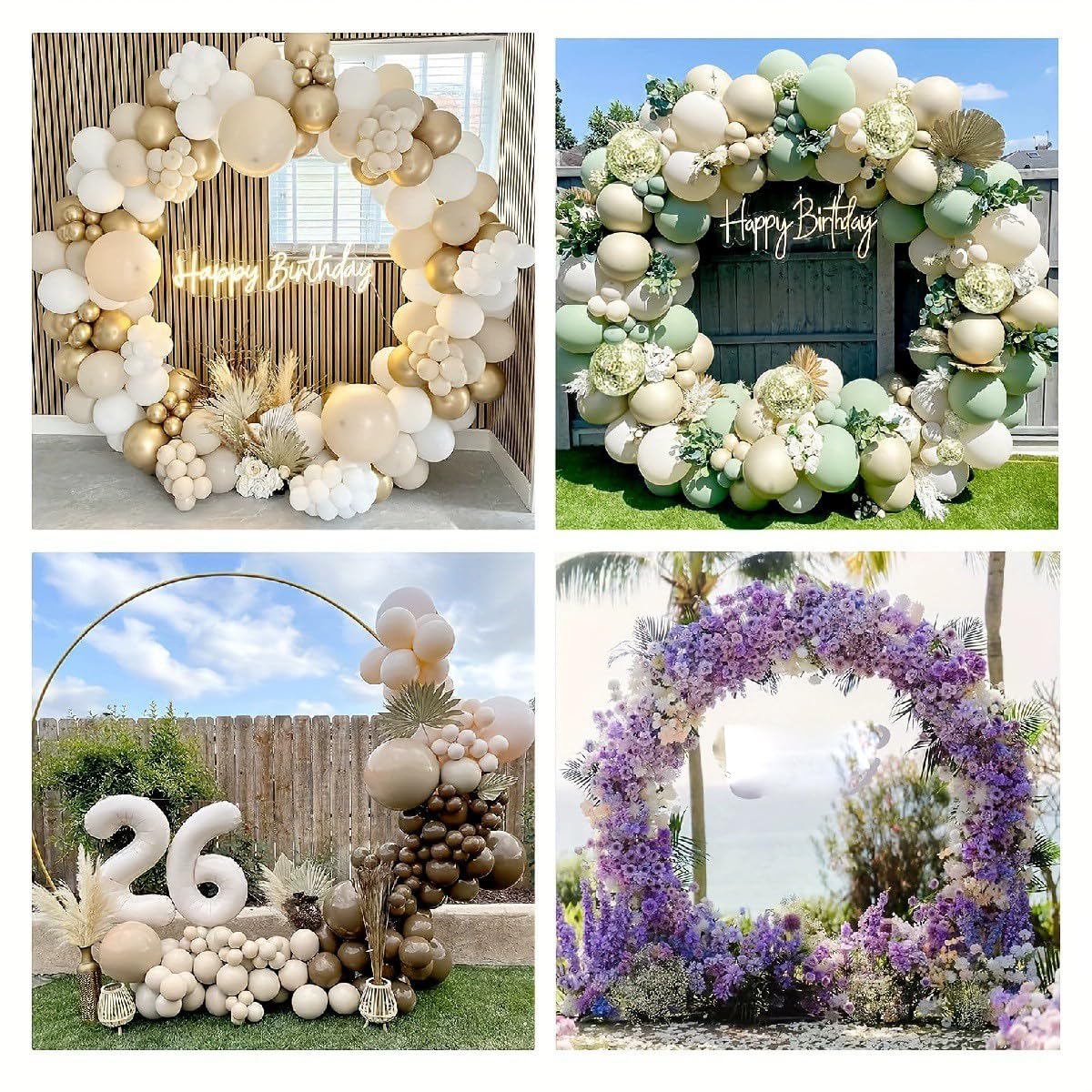 1.5M Metall Luftballon Bogen Rund DIY Ballonbogen Girlande Runder Blumen Deko Ring Kit Hochzeitsbogen Party-Deko-Set Ballonsäulenständer für Hochzeit Party Weihnachten und andere Feiern 150cm