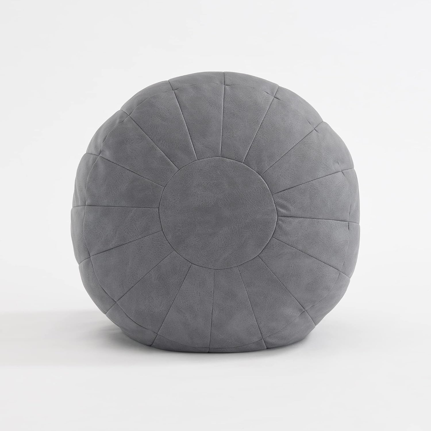 C COMFORTLAND Unstuffed Faux Suede Ottoman Pouf, Round Foot