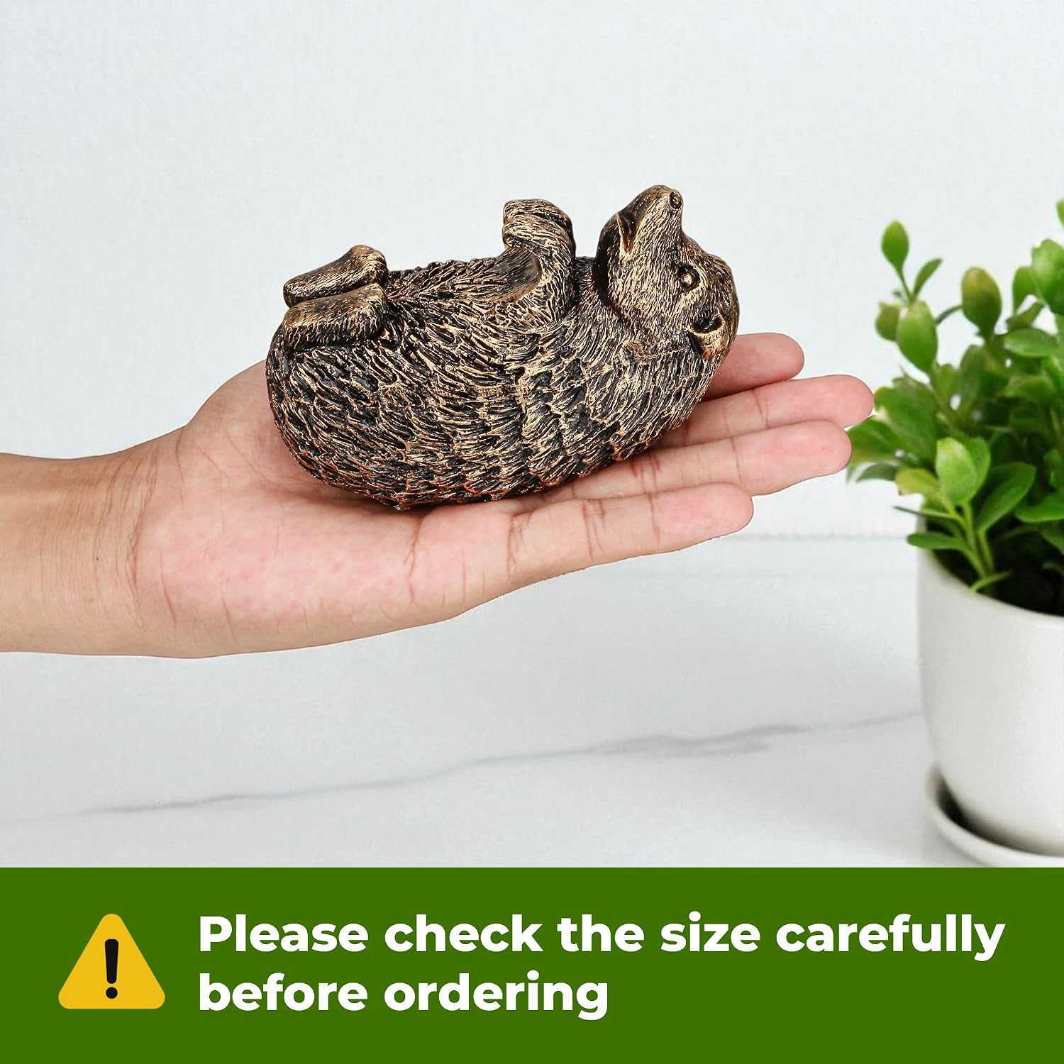 Hedgehog Pot Buddy Decorative Plant Hanger Flower Hugger Decorations for Plants Potted Accessories Huggers Planters –Collection Miniature Fairy Garden and Terrarium Vase Mini Figure Antique Bronze