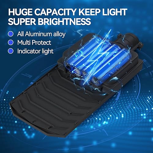 Miniatura 4 de Luces solares de calle de 9500 W al aire libre, 40000 mAh IP67 impermeable luces de inundación de seguridad solar 7000K 450000LM cuentas LED