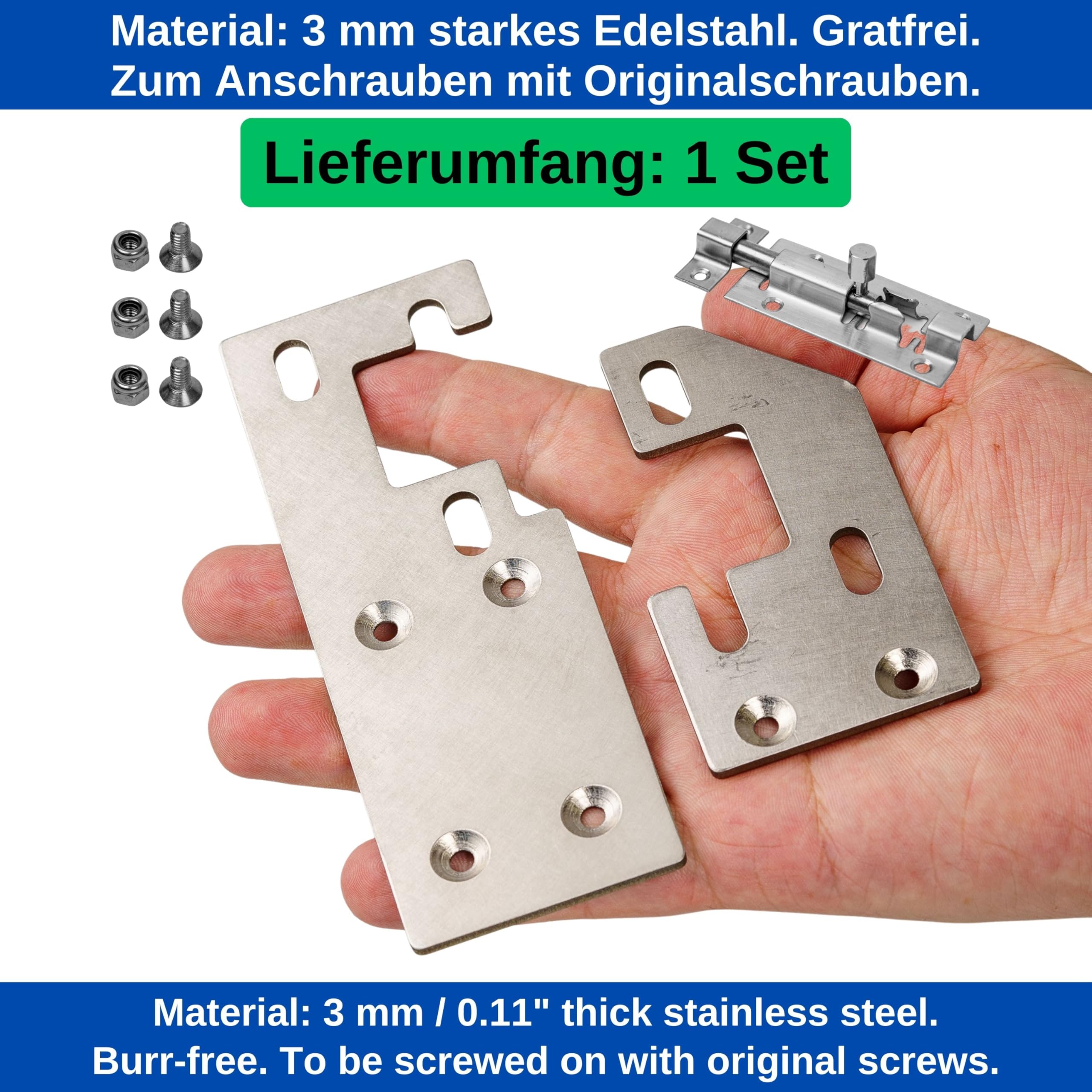 Hecktürverriegelung für H1/H2 Dach, kompatibel mit FIAT Ducato, Citroën Jumper/Relay, Peugeot Boxer, ab Baujahr 2006, Einbruchschutz Wohnmobil, Hecktür Schloss zum Nachrüsten, Prick Stop Lock