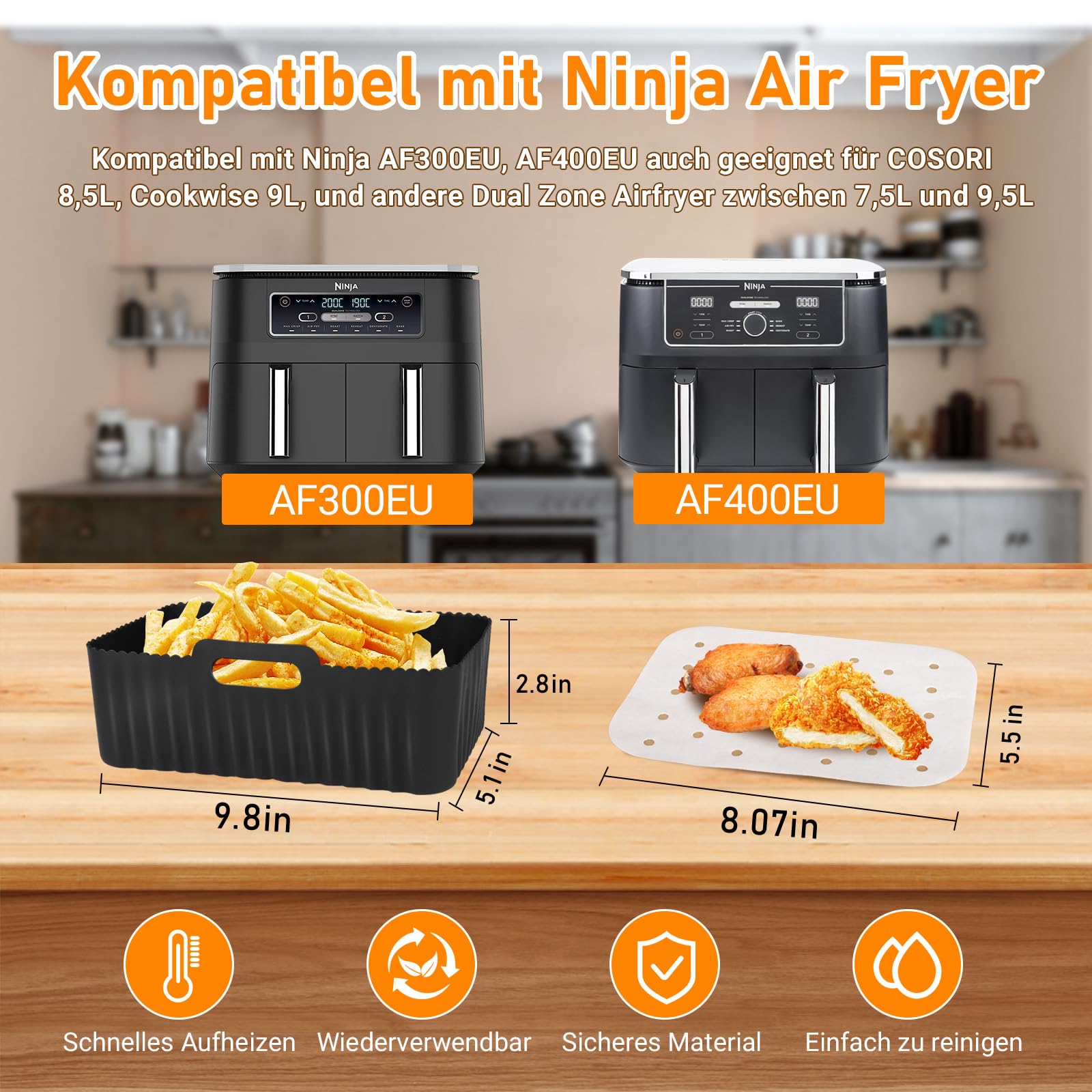 Set di accessori per friggrice ad aria per Ninja Dual Zone Airfryer