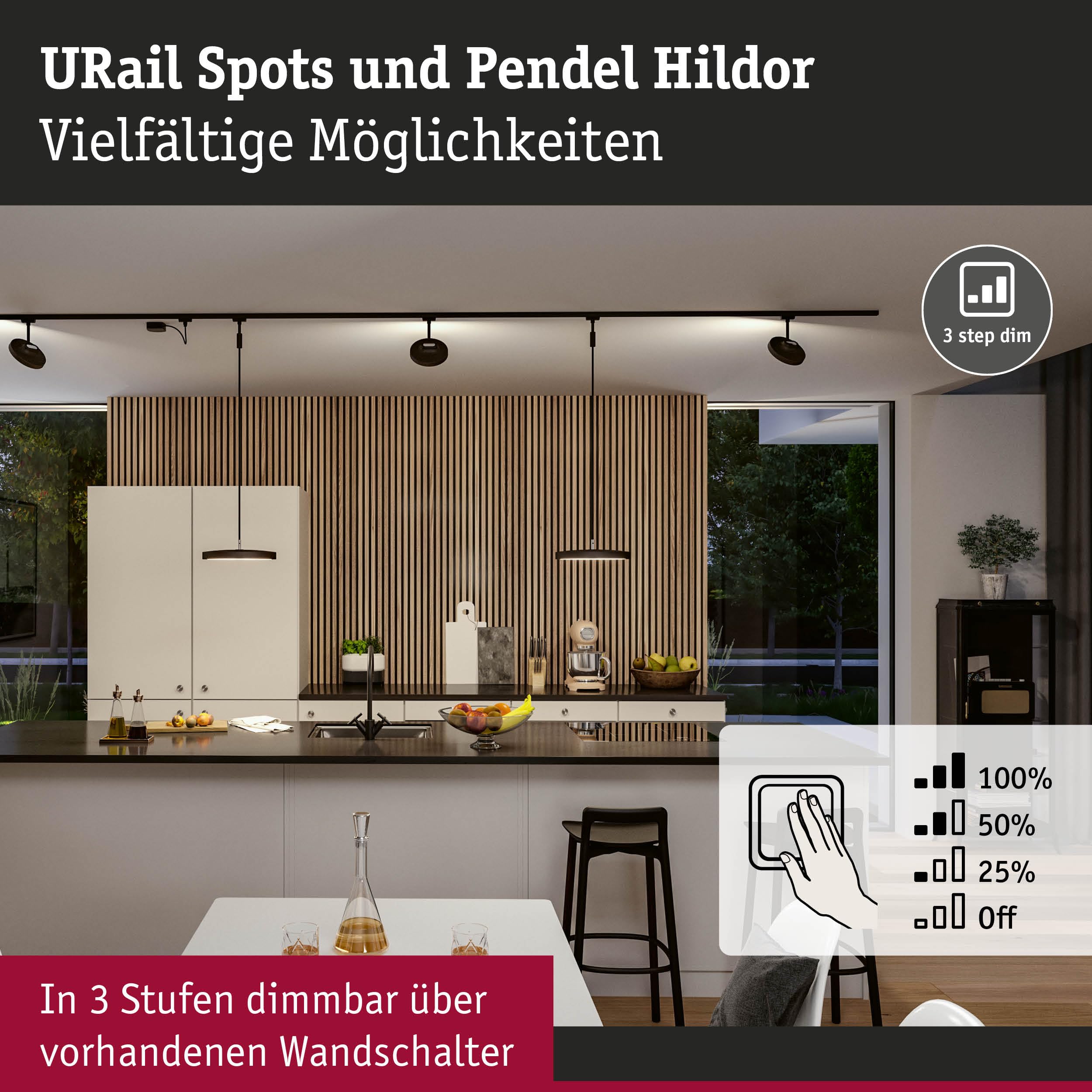 Paulmann Hildor LED-Schienenstrahler URail 15W Schwarz matt