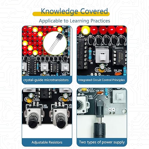 Miniatura 5 de EI - Luces de persecución electrónicas con luces LED, kits de práctica de soldadura, kits de bricolaje electrónicos, kits de soldadura para