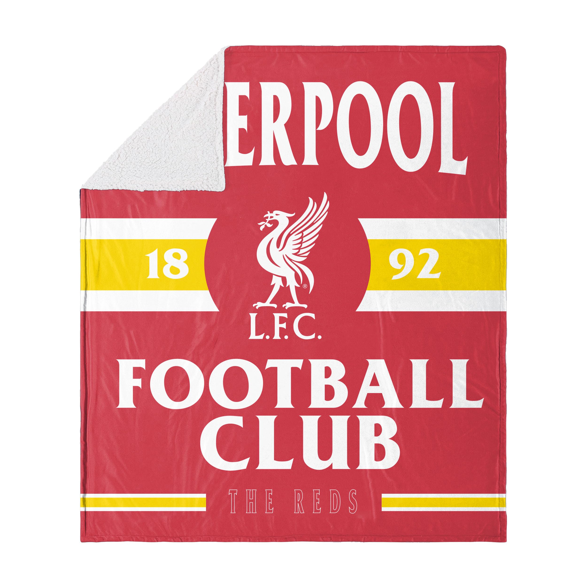 Foco Liverpool Fc Officially Licensed Established Sherpa Throw Blanket
