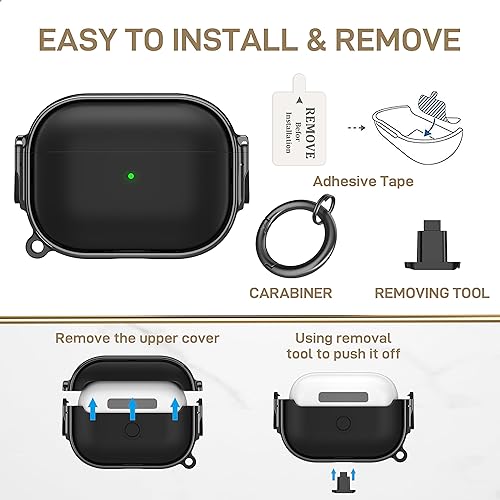 Miniatura 4 de Maxjoy Funda para AirPods Pro de 21 generación con cerradura, bonita funda protectora rígida para AirPods Pro 2, funda protectora para AirPod Pro