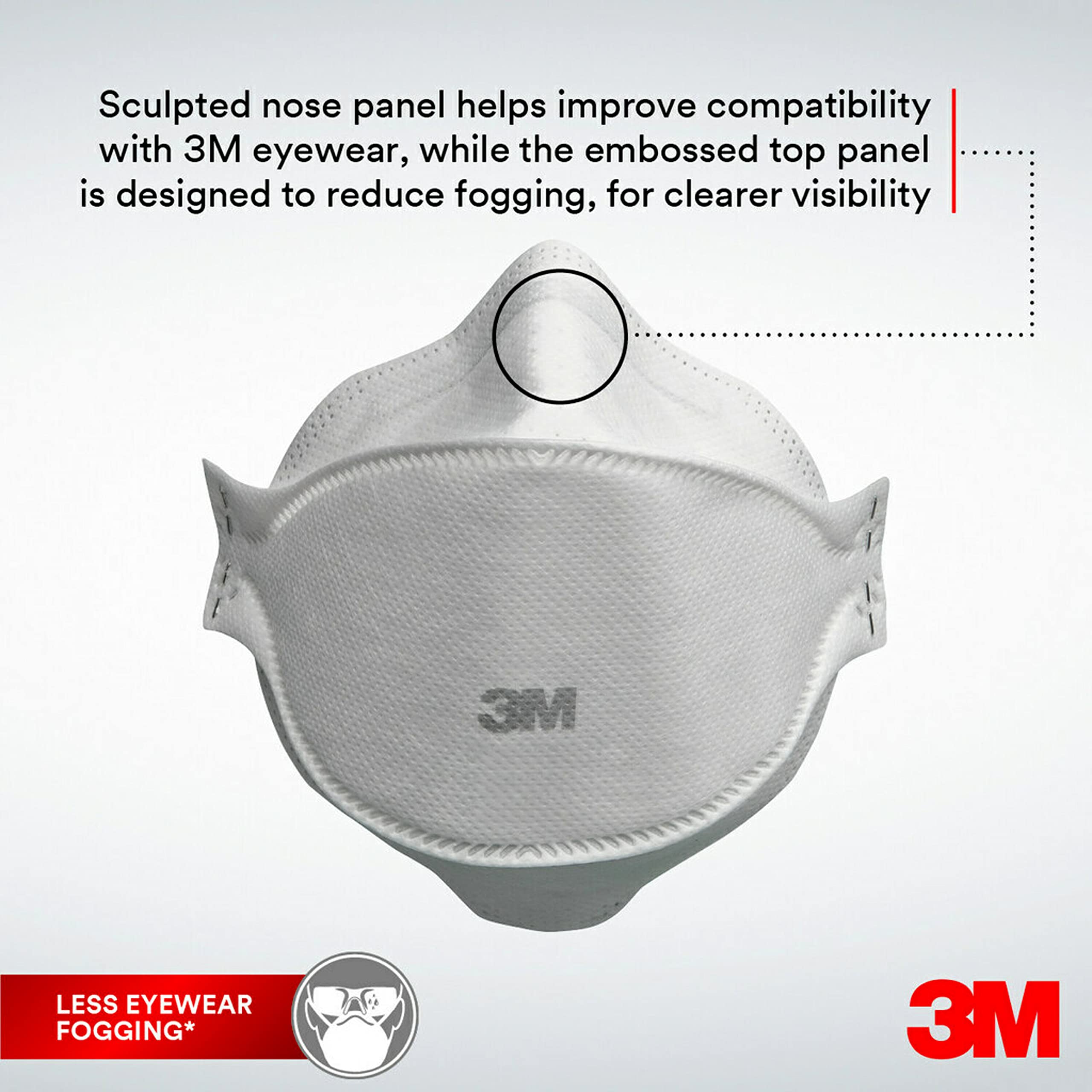3M Aura 9320D+ FFP2 - Mascarilla de protección respiratoria desechable con partículas FFP2, sin válvula, 5 unidades/caja